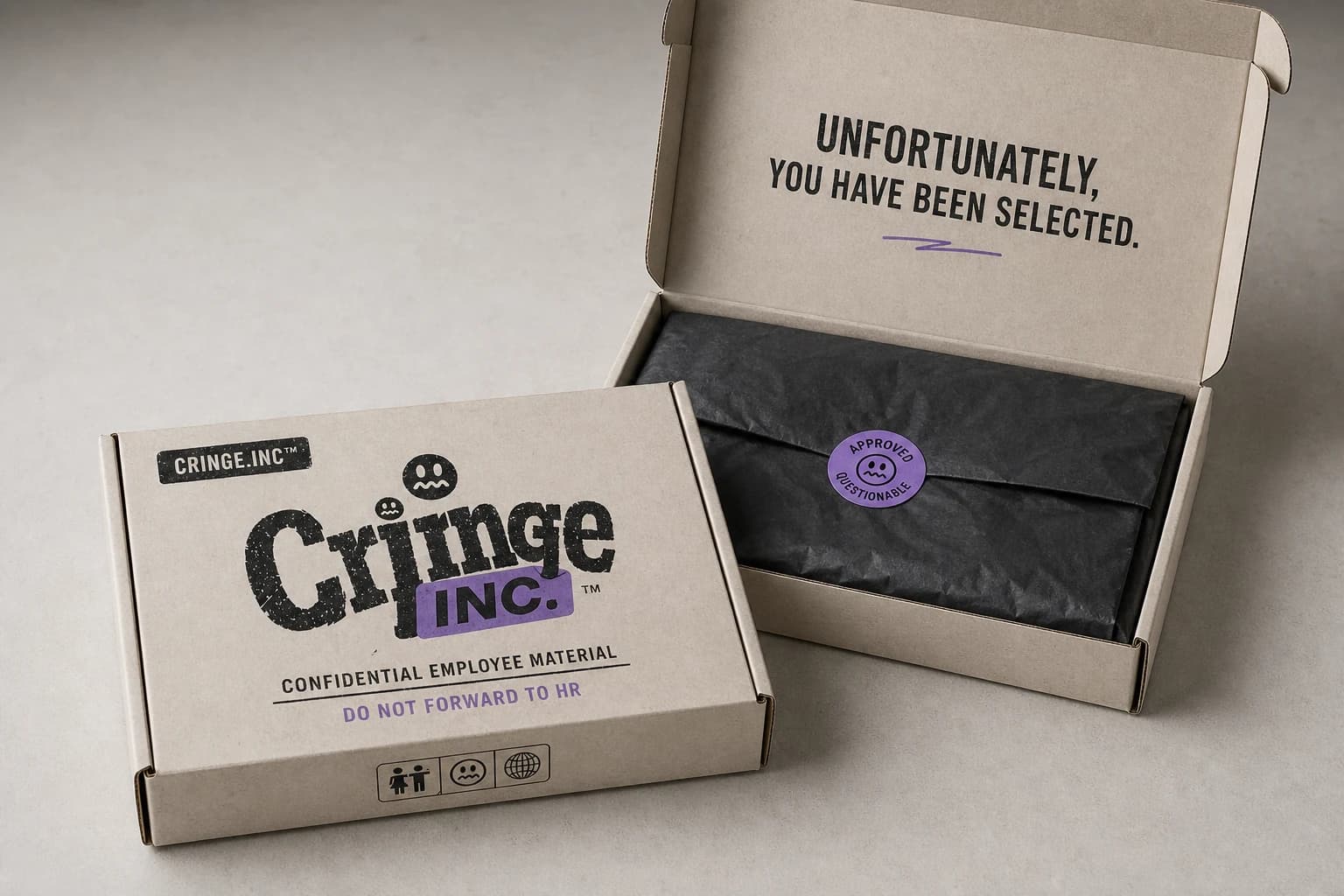 Concept of Cringe.INC packaging